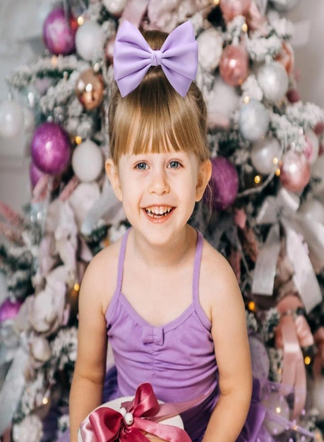Zolyco Large Big 6 Inch Hair Bows Thick Ribbon Boutique Alligator Clips Hair Accessories for Women Girls Toddlers Kids Teens 2 Pcs(Light Purple) - Image 2